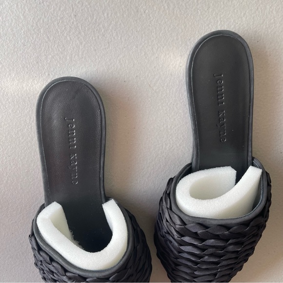 Jenni Kayne Silk Braided Black Mules / Slide Flats EU37 US7 Made in Italy - Picture 3 of 11